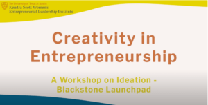 A Workshop on Ideation w/ Blackstone