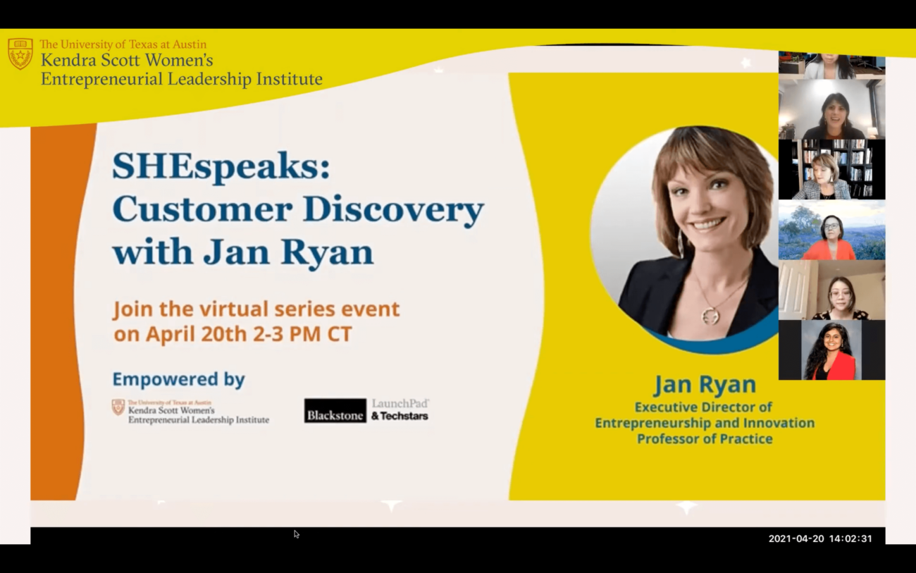 SHEspeaks: Jan Ryan - Customer Discovery