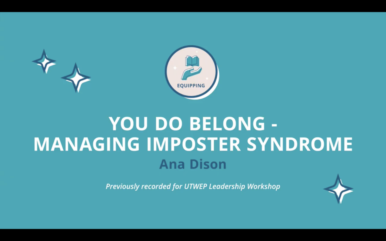 You DO Belong - Managing Imposter Syndrome