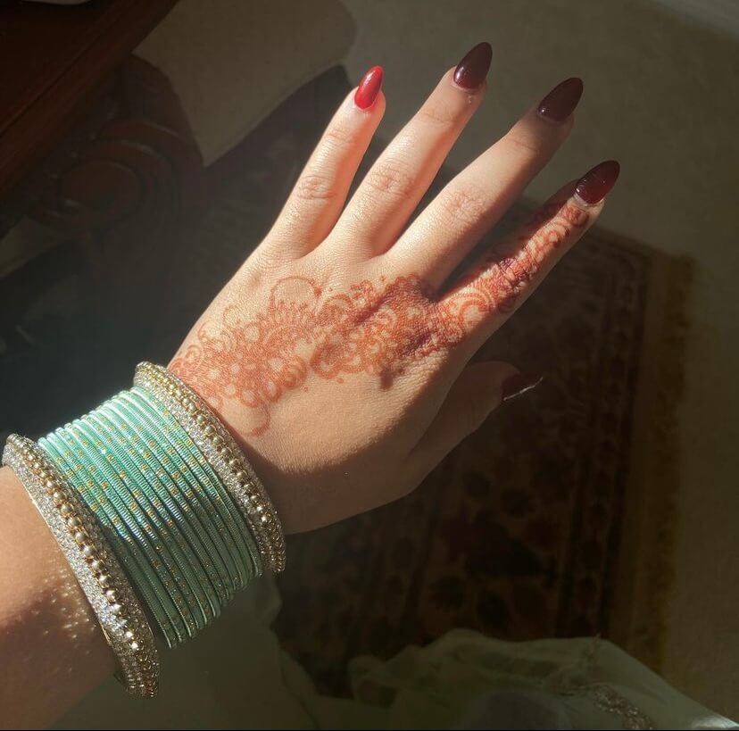 Hand with henna art