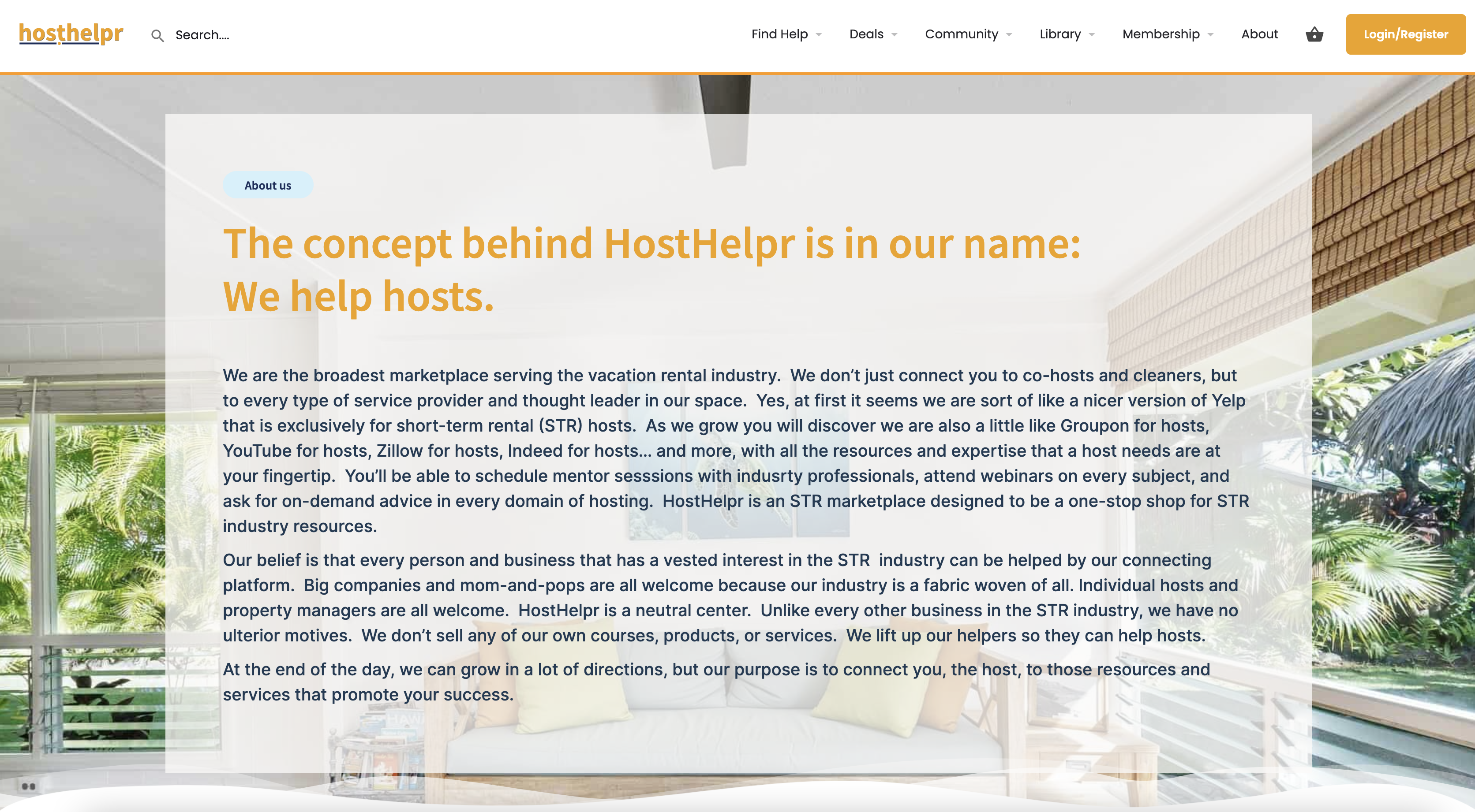 Image of HostHelpr website